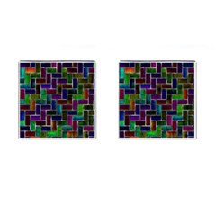 Colorful Rectangles Pattern Cufflinks (square) by LalyLauraFLM