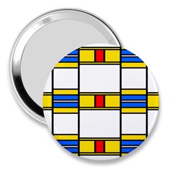 Colorful Squares And Rectangles Pattern 3  Handbag Mirror by LalyLauraFLM