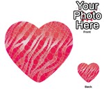 Florescent Pink Zebra Pattern  Multi-purpose Cards (Heart)  Back 26