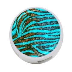 Turquoise Blue Zebra Abstract  4-port Usb Hub (two Sides)  by OCDesignss