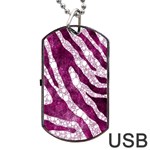 Purple Zebra Print Bling Pattern  Dog Tag USB Flash (Two Sides)  Back