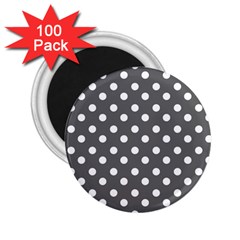 Gray Polka Dots 2 25  Magnets (100 Pack)  by GardenOfOphir