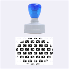 Modern Chic Vector Camera Illustration Pattern Rubber Oval Stamps by GardenOfOphir