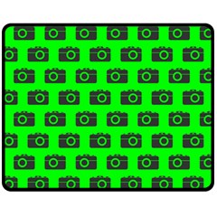Modern Chic Vector Camera Illustration Pattern Double Sided Fleece Blanket (medium)  by GardenOfOphir