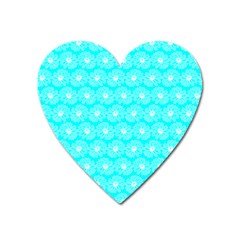 Gerbera Daisy Vector Tile Pattern Heart Magnet by GardenOfOphir