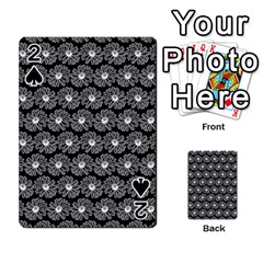 Black And White Gerbera Daisy Vector Tile Pattern Playing Cards 54 Designs  by GardenOfOphir