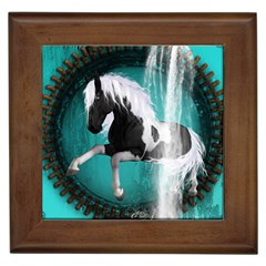 Beautiful Horse With Water Splash  Framed Tiles by FantasyWorld7