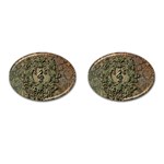 Elegant Clef With Floral Elements On A Background With Damasks Cufflinks (Oval) Front(Pair)