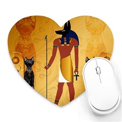 Anubis, Ancient Egyptian God Of The Dead Rituals  Heart Mousepads by FantasyWorld7