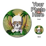 Funny Skull With Sunglasses And Palm Multi-purpose Cards (Round)  Front 7