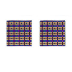 Rectangles And Stripes Pattern Cufflinks (square) by LalyLauraFLM