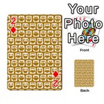 Olive And White Owl Pattern Playing Cards 54 Designs  Front - Diamond2