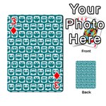 Teal And White Owl Pattern Playing Cards 54 Designs  Front - Diamond3