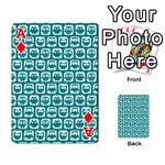 Teal And White Owl Pattern Playing Cards 54 Designs  Front - DiamondA