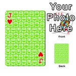 Lime Green And White Owl Pattern Playing Cards 54 Designs  Front - HeartJ