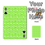 Lime Green And White Owl Pattern Playing Cards 54 Designs  Front - Spade8