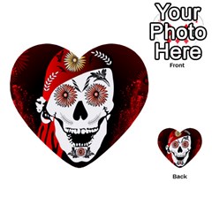 Funny Happy Skull Multi-purpose Cards (heart)  by FantasyWorld7