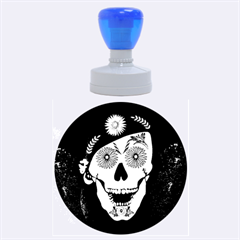 Funny Happy Skull Rubber Round Stamps (large) by FantasyWorld7