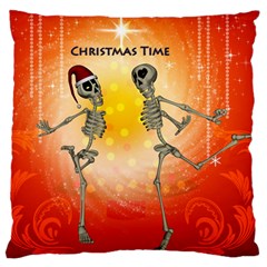 Dancing For Christmas, Funny Skeletons Large Flano Cushion Cases (two Sides)  by FantasyWorld7