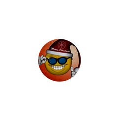 Funny Christmas Smiley With Sunglasses 1  Mini Magnets by FantasyWorld7