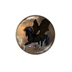 Awesome Dark Unicorn With Clouds Hat Clip Ball Marker (4 Pack) by FantasyWorld7