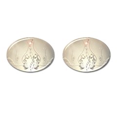 Music, Piano With Clef On Soft Background Cufflinks (oval) by FantasyWorld7