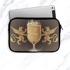 Music, Clef On A Shield With Liions And Water Splash Apple Ipad Mini Zipper Cases by FantasyWorld7