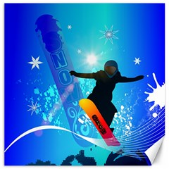 Snowboarding Canvas 20  X 20   by FantasyWorld7
