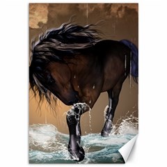 Beautiful Horse With Water Splash Canvas 12  X 18   by FantasyWorld7