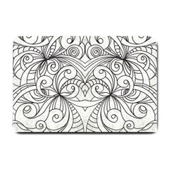 Drawing Floral Doodle 1 Small Doormat  by MedusArt