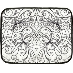 Drawing Floral Doodle 1 Double Sided Fleece Blanket (mini)  by MedusArt