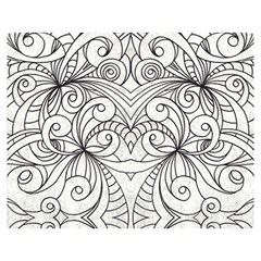 Drawing Floral Doodle 1 Double Sided Flano Blanket (medium)  by MedusArt