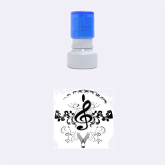 Music, Wonderful Clef With Floral Elements Rubber Round Stamps (small) by FantasyWorld7