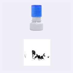 Beautiful Horses Running In A River Rubber Round Stamps (small) by FantasyWorld7