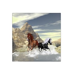 Beautiful Horses Running In A River Satin Bandana Scarf by FantasyWorld7