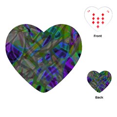 Colorful Abstract Stained Glass G301 Playing Cards (heart)  by MedusArt