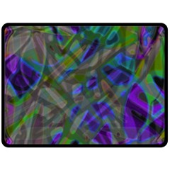 Colorful Abstract Stained Glass G301 Fleece Blanket (large)  by MedusArt
