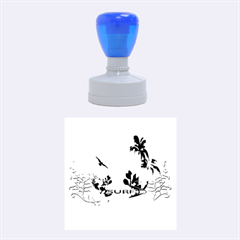 Surfboard With Palm And Flowers Rubber Round Stamps (medium) by FantasyWorld7