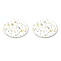 Pastel Random Triangles Modern Pattern Cufflinks (oval) by Dushan