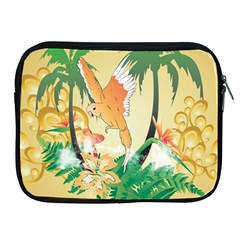 Funny Budgies With Palm And Flower Apple Ipad 2/3/4 Zipper Cases by FantasyWorld7