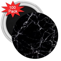 Black Marble Stone Pattern 3  Magnets (100 Pack) by Dushan