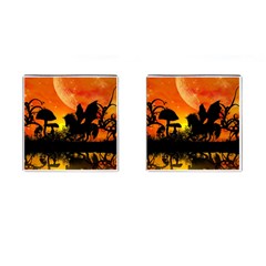Beautiful Unicorn Silhouette In The Sunset Cufflinks (square) by FantasyWorld7