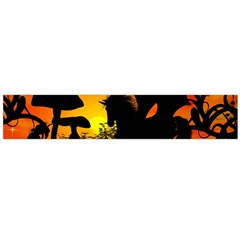 Beautiful Unicorn Silhouette In The Sunset Flano Scarf (large)  by FantasyWorld7