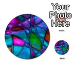 Imposant Abstract Teal Multi-purpose Cards (Round)  Back 6