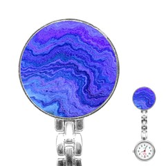 Keep Calm Blue Stainless Steel Nurses Watches by ImpressiveMoments