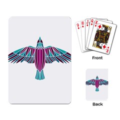 Stained Glass Bird Illustration  Playing Card by carocollins
