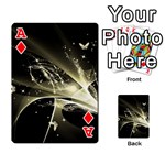 Awesome Glowing Lines With Beautiful Butterflies On Black Background Playing Cards 54 Designs  Front - DiamondA