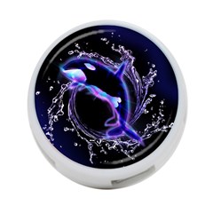 Orca With Glowing Line Jumping Out Of A Circle Mad Of Water 4-port Usb Hub (one Side) by FantasyWorld7