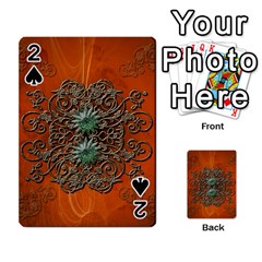 Wonderful Floral Elements On Soft Red Background Playing Cards 54 Designs  by FantasyWorld7