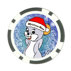Funny Cute Christmas Mouse With Christmas Tree And Snowflakses Poker Chip Card Guards (10 Pack)  by FantasyWorld7